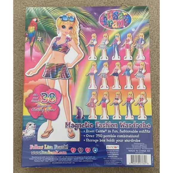 Lisa Frank Paper Dolls Activity Set 40 Pieces Surfer Girl Cassie NEW SEALED - Picture 4 of 9